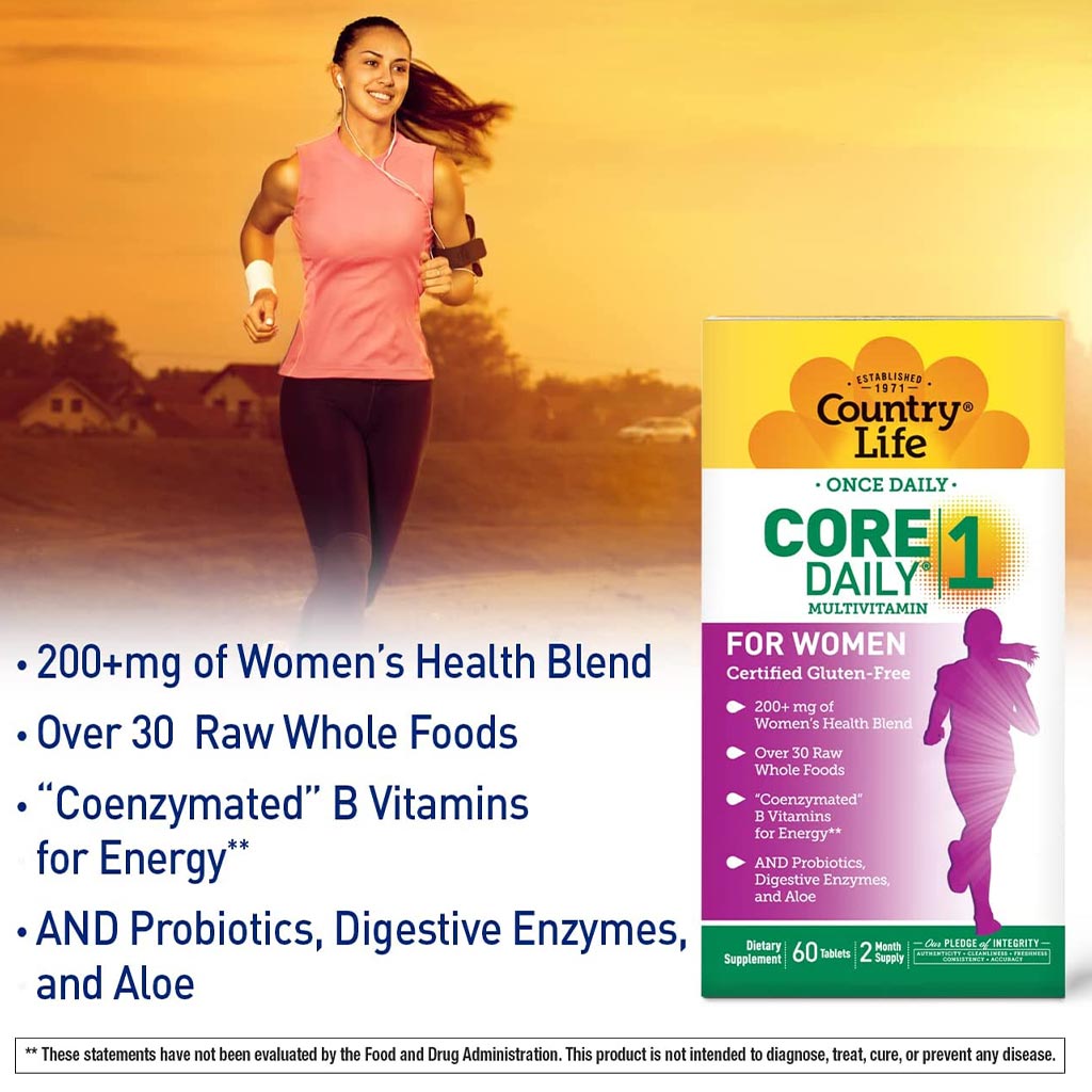 Country Life Core Daily 1 Multivitamin Supplement Tablets For Women 50+, Pack of 60's - Easy Pharmacy LLC