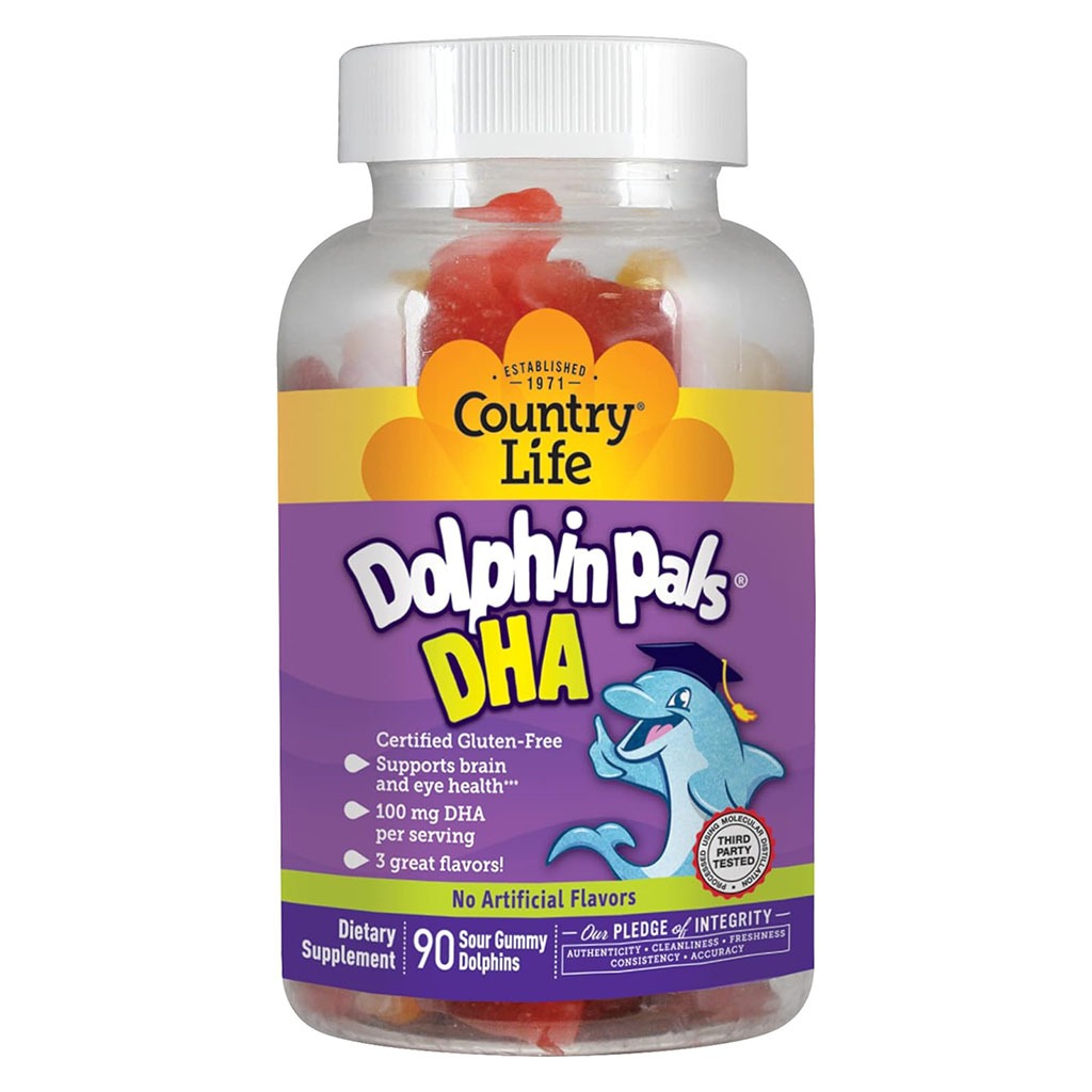Country Life Dolphin Pals DHA Gluten-Free Sour Gummies For Kids, Pack of 90's - Easy Pharmacy LLC