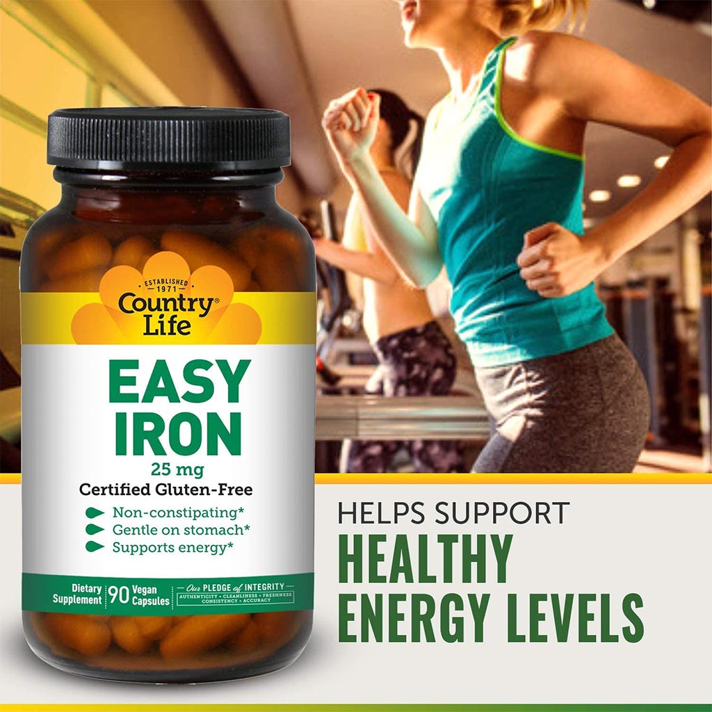Country Life Easy Iron 25 mg Iron Deficiency Supplement Capsules, Pack of 90's - Easy Pharmacy LLC