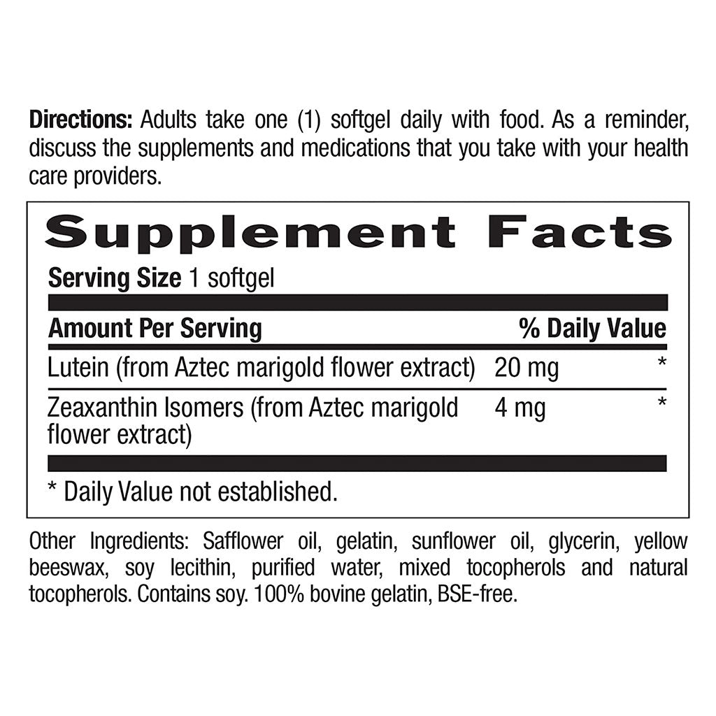 Country Life Lutein 20 mg & Zeaxanthin Softgel For Eye Health, Pack of 60's - Easy Pharmacy LLC
