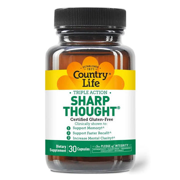 Country Life Triple Action Sharp Thought Capsules For Memory & Brain Health, Pack of 30's