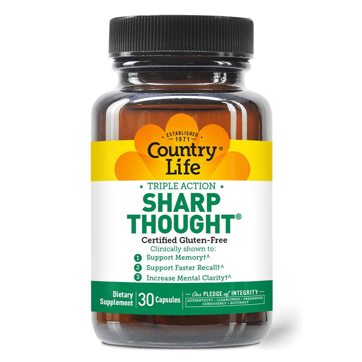 Country Life Triple Action Sharp Thought Capsules For Memory & Brain Health, Pack of 30's - Easy Pharmacy LLC