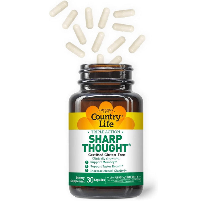 Country Life Triple Action Sharp Thought Capsules For Memory & Brain Health, Pack of 30's - Easy Pharmacy LLC