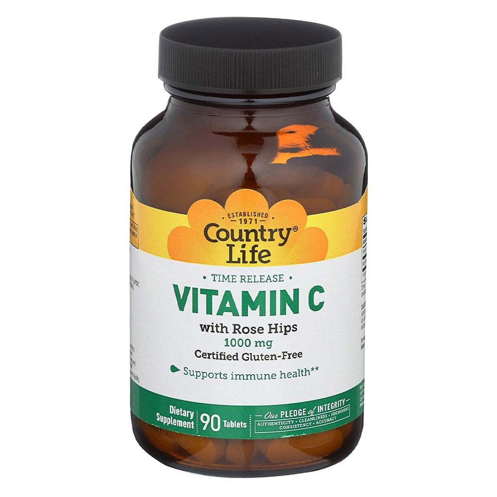 Country Life Antioxidant Vitamin C 1000 mg With Rose Hips Tablets For Immune Support, Pack of 90's - Easy Pharmacy LLC