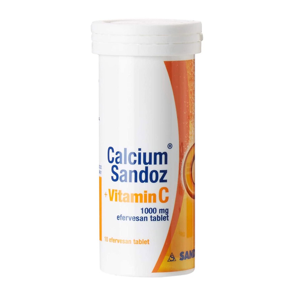 Calcium Sandoz®+Vitamin C 1000 mg Effervescent Tablet 10's - Easy Pharmacy LLC
