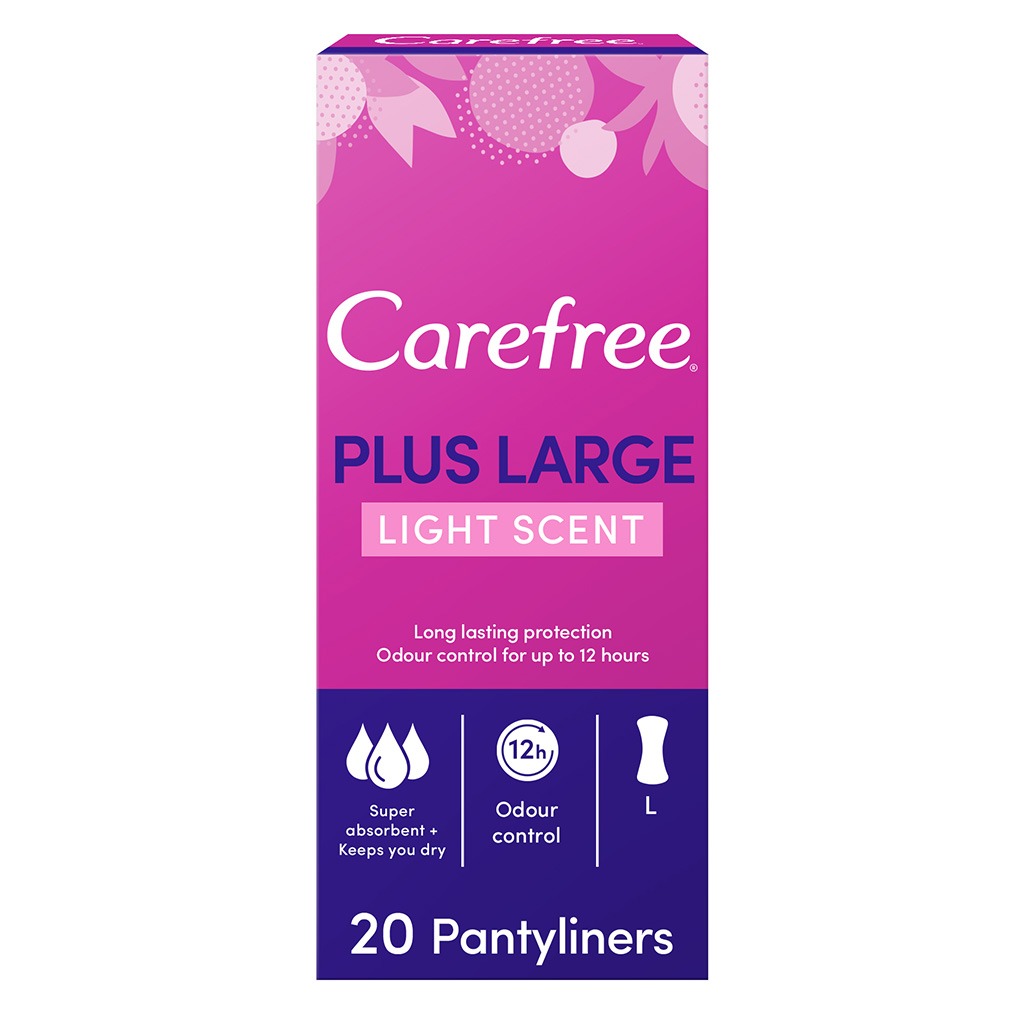 Carefree Plus Large Light Scented Panty Liners, Pack of 20's - Easy Pharmacy LLC