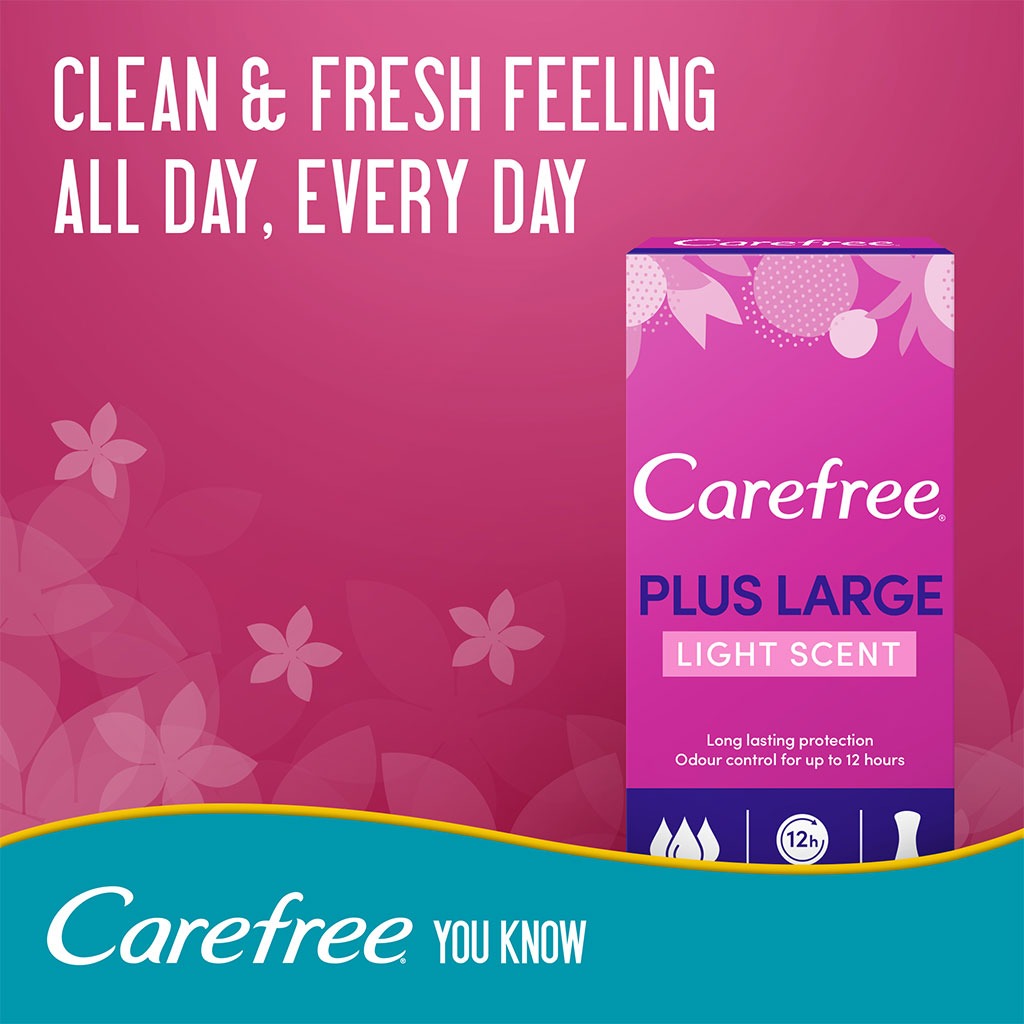 Carefree Plus Large Light Scented Panty Liners, Pack of 20's - Easy Pharmacy LLC