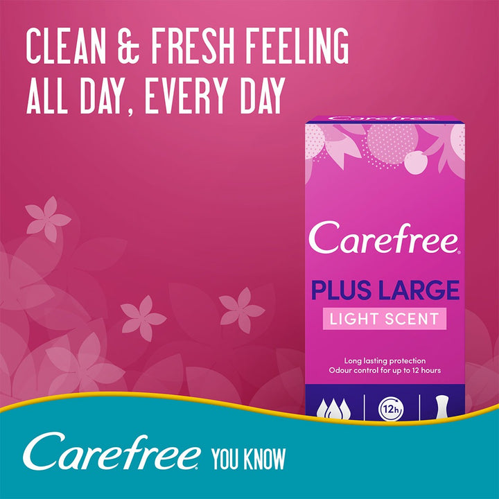 Carefree Plus Large Light Scented Panty Liners, Pack of 20's - Easy Pharmacy LLC