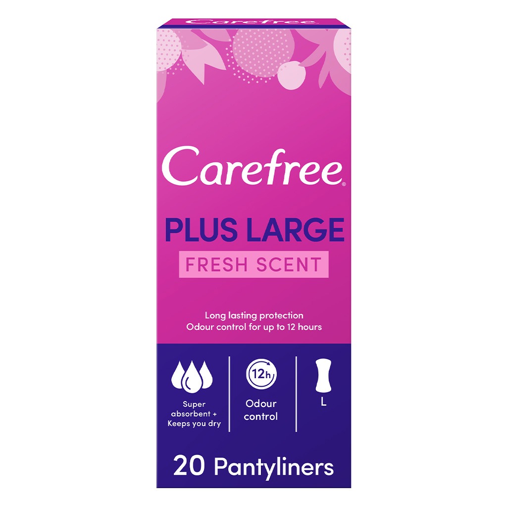 Carefree Plus Large Fresh Scented Panty Liners, Pack of 20's - Easy Pharmacy LLC