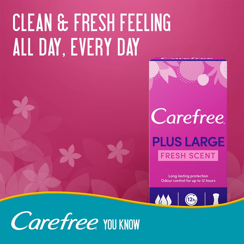 Carefree Plus Large Fresh Scented Panty Liners, Pack of 20's - Easy Pharmacy LLC