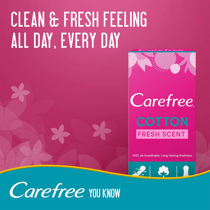 Carefree Cotton Fresh Scent Panty Liners, Pack of 20's - Easy Pharmacy LLC
