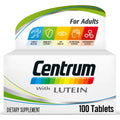 Centrum Adult Multivitamin With Lutein Tablets For Daily Nutrition 100 Count Pack