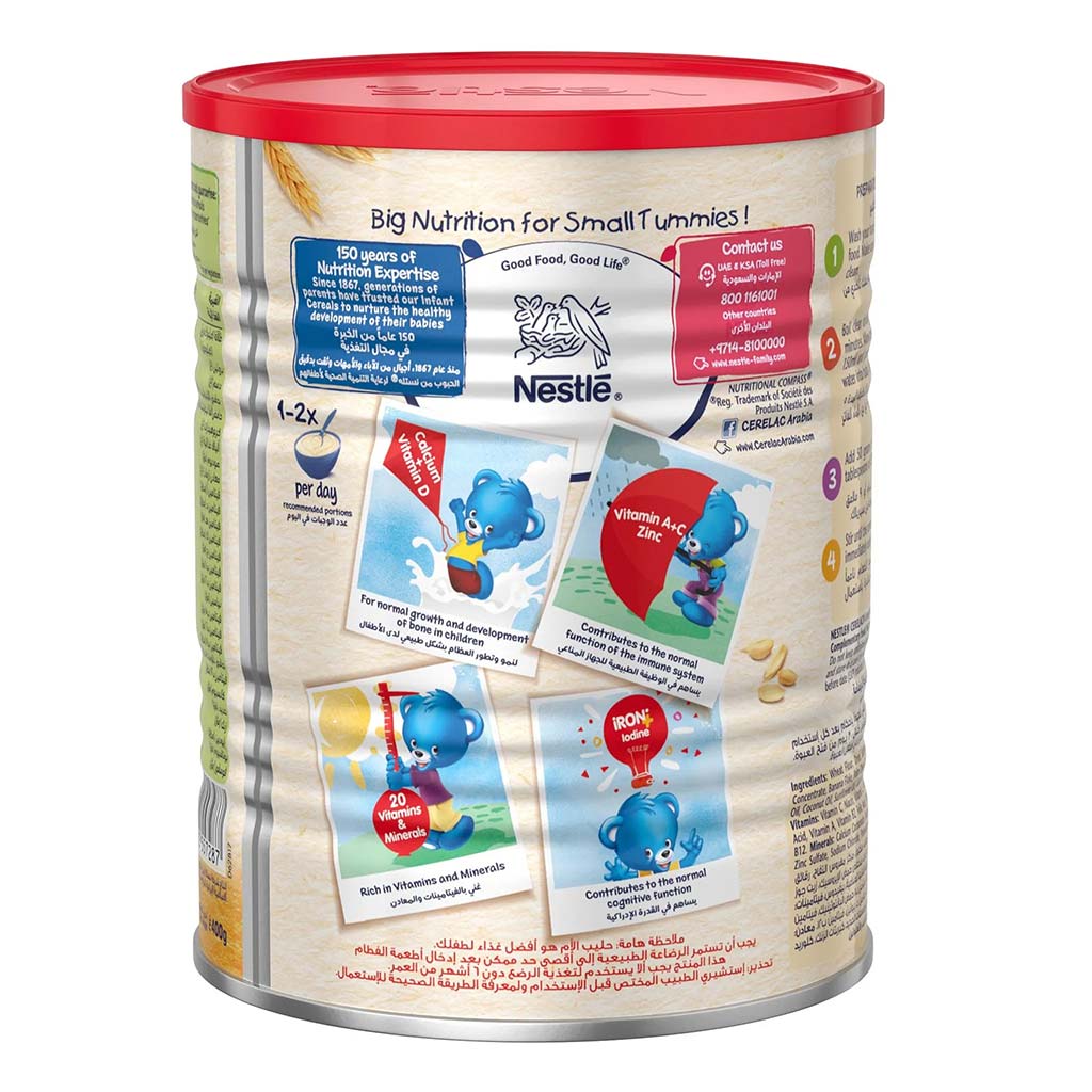 Nestle Cerelac Wheat & Fruits Infant Cereals From 6 Months 400g - Easy Pharmacy LLC