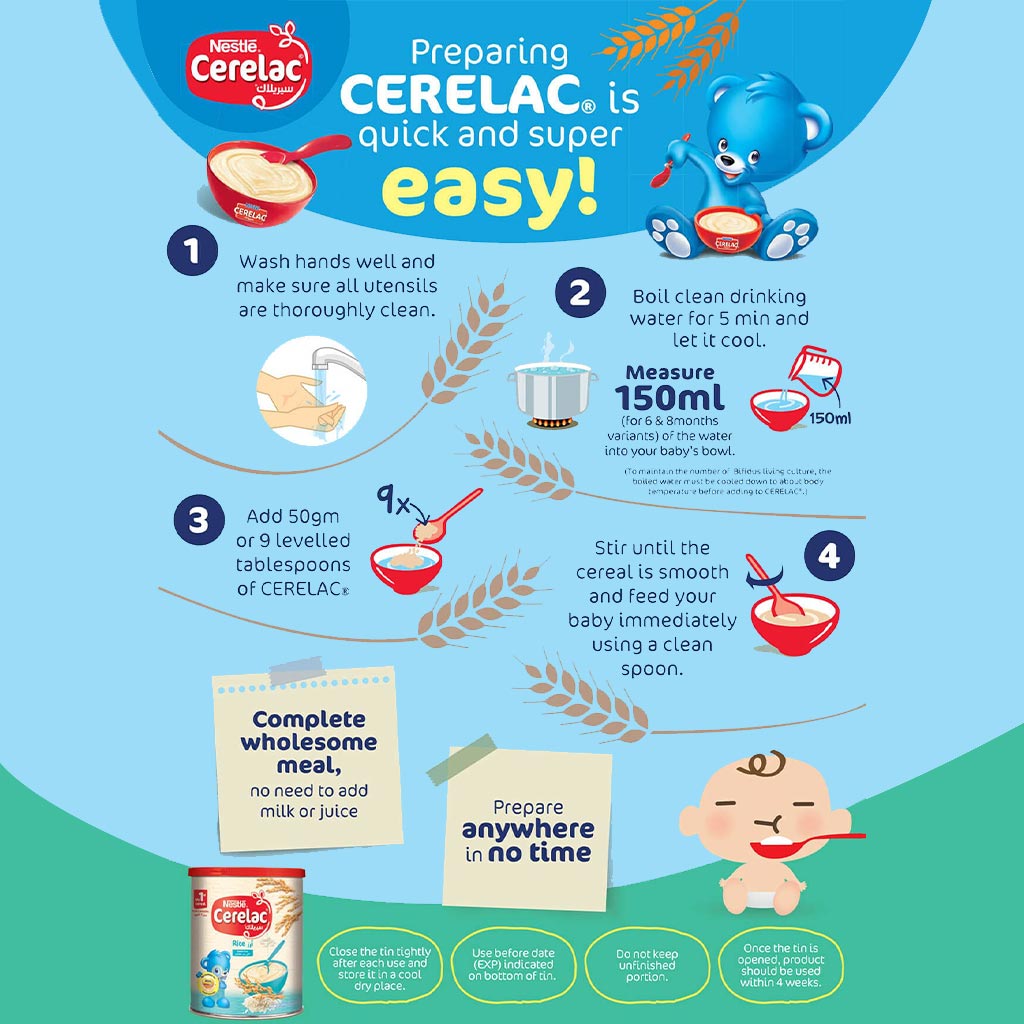 Nestle Cerelac Wheat & Fruits Infant Cereals From 6 Months 400g - Easy Pharmacy LLC