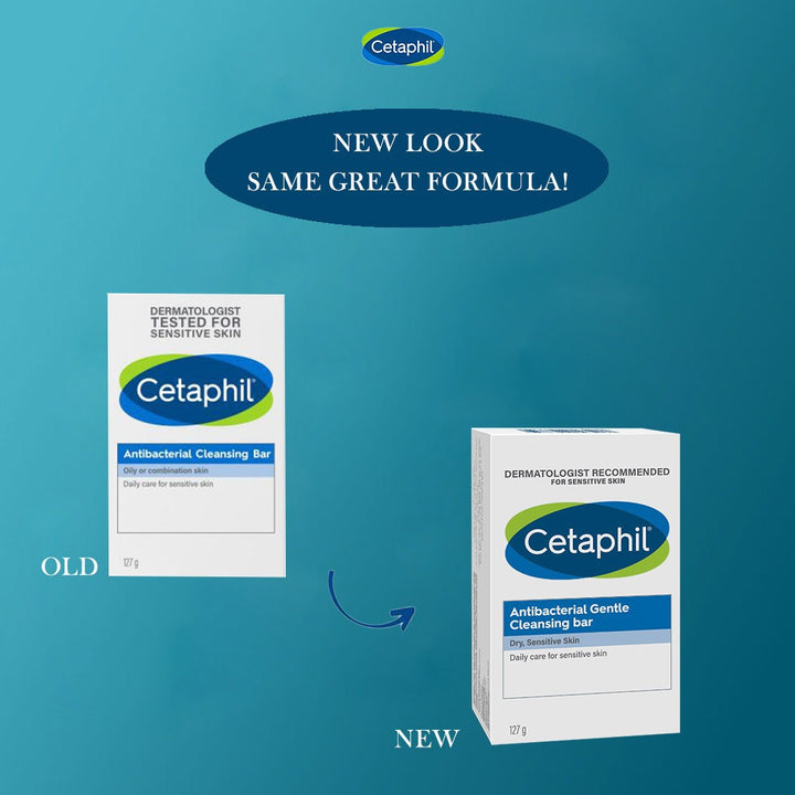 Cetaphil Antibacterial Daily Face & Body Gentle Cleansing Bar For Men & Women With Dry and Sensitive Skin, Unscented, 127g - Easy Pharmacy LLC