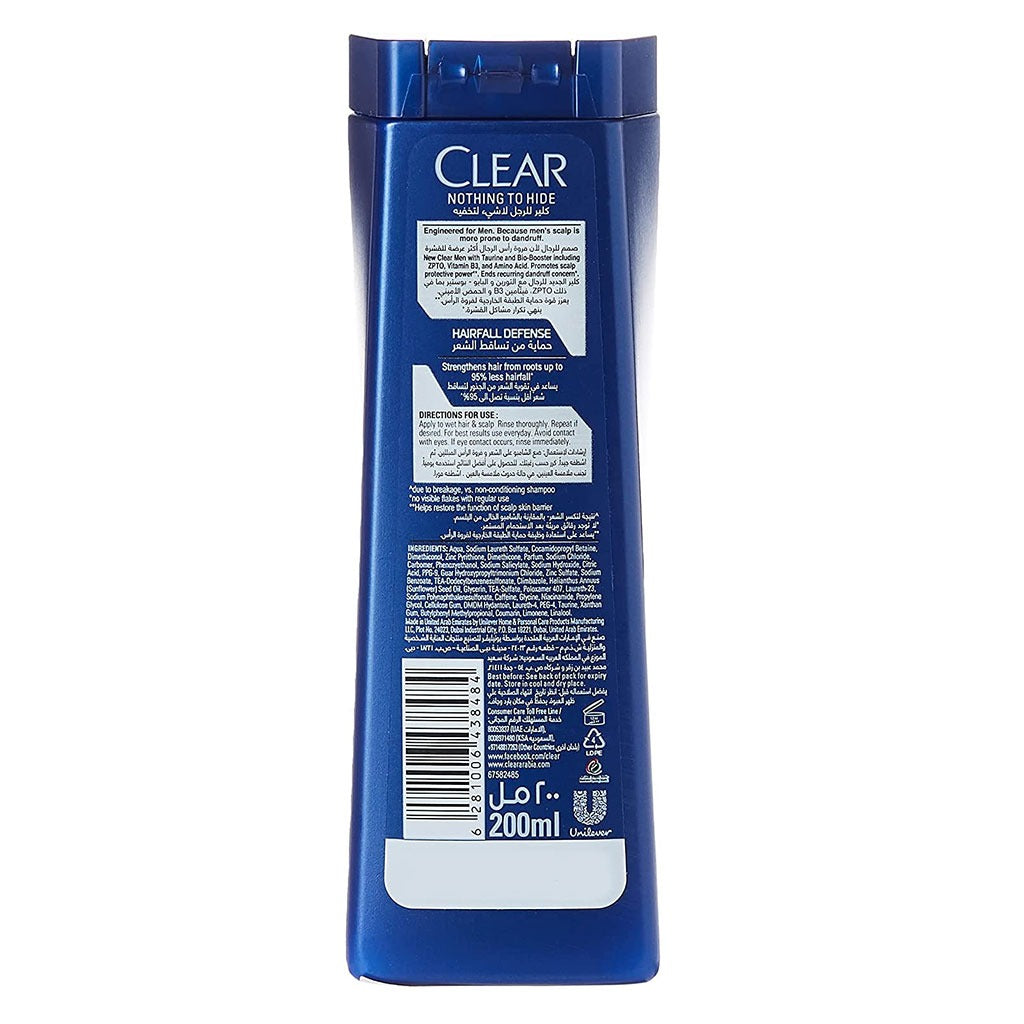 Clear Men Hair Fall Defense Anti- Dandruff 2 In 1 Shampoo + Conditioner 200 mL - Easy Pharmacy LLC