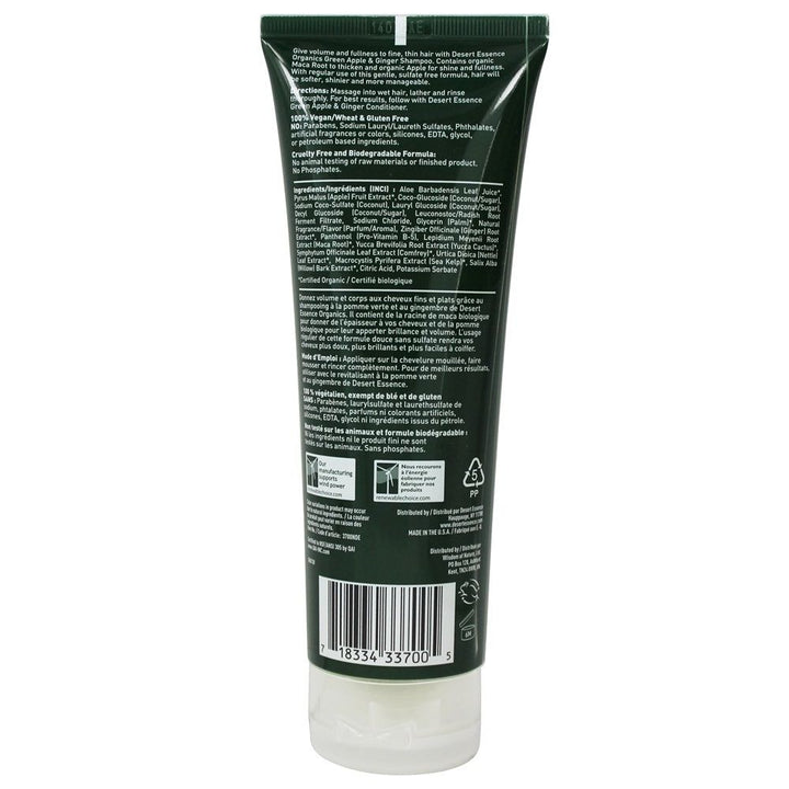 Desert Essence Organics Green Apple & Ginger Shampoo 8 fl oz, 237 mL - Easy Pharmacy LLC