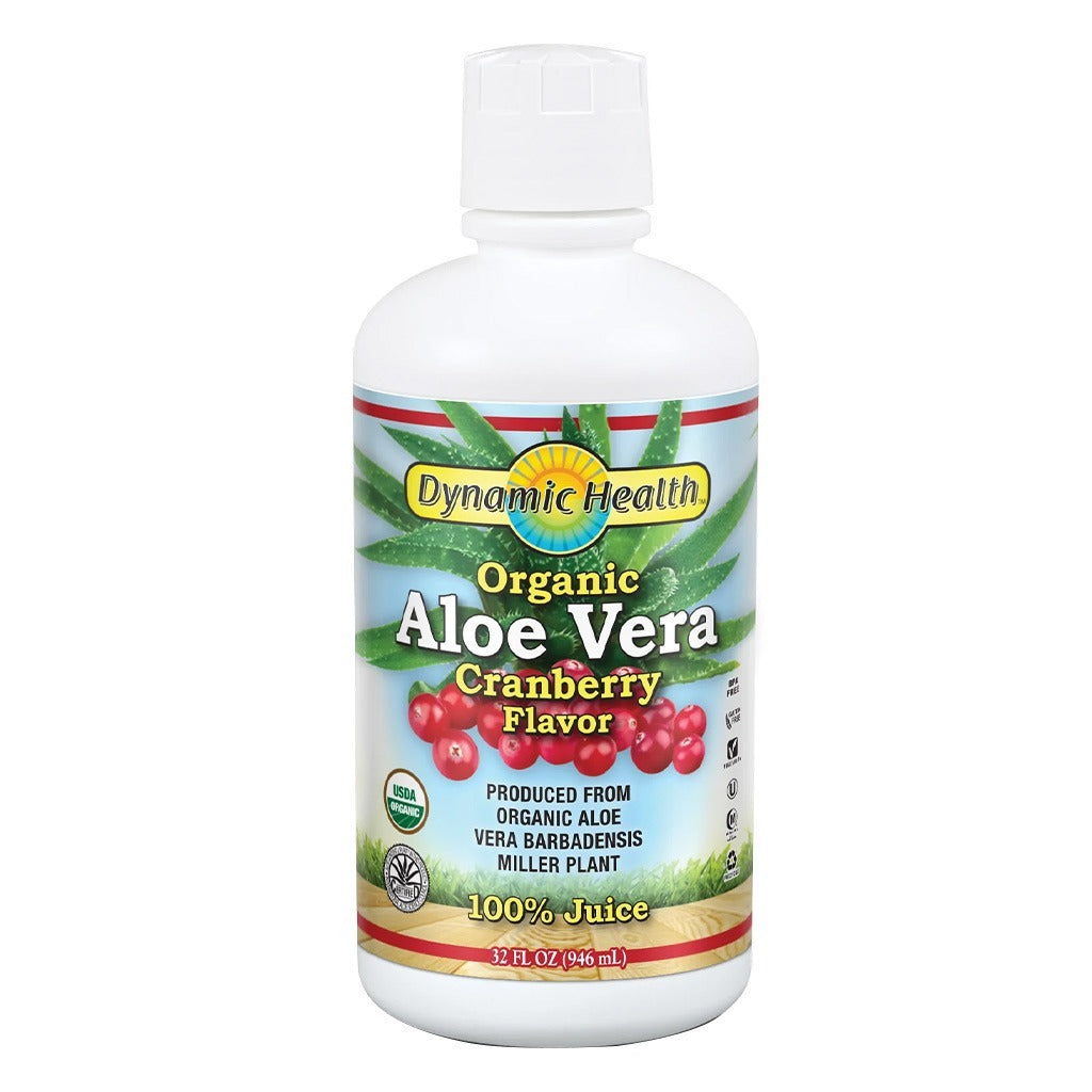 Dynamic Health Organic Aloe Vera Cranberry Flavor Juice 946 mL - Easy Pharmacy LLC