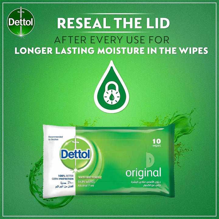 Dettol Anti-Bacterial Wipes 10's - Easy Pharmacy LLC