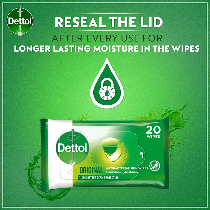 Dettol Anti-Bacterial Wipes 20's - Easy Pharmacy LLC