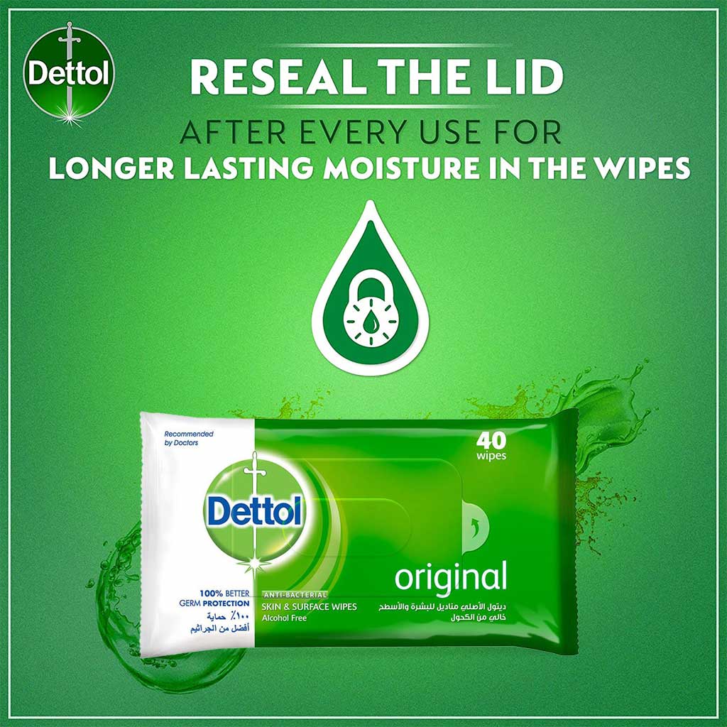Dettol Anti-Bacterial Wipes 40's - Easy Pharmacy LLC
