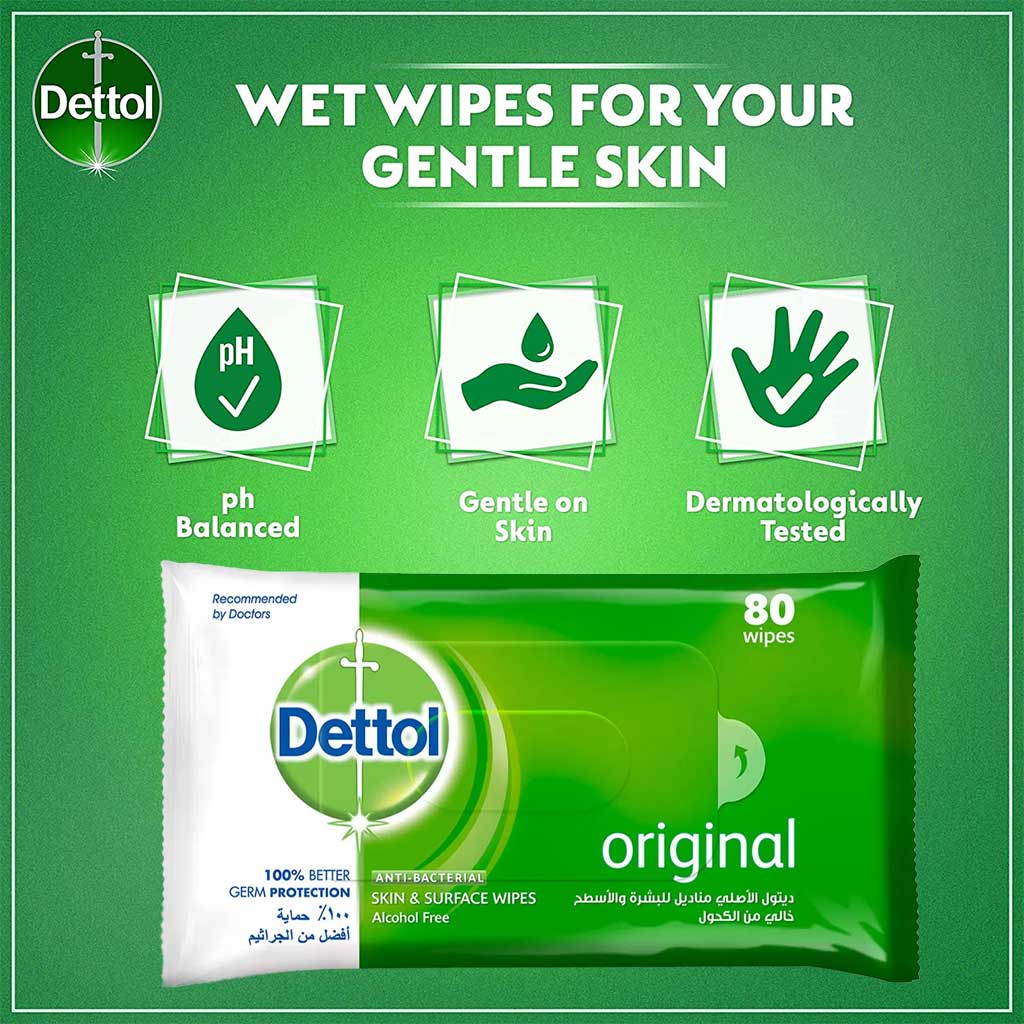 Dettol Anti-Bacterial Wipes 80's - Easy Pharmacy LLC