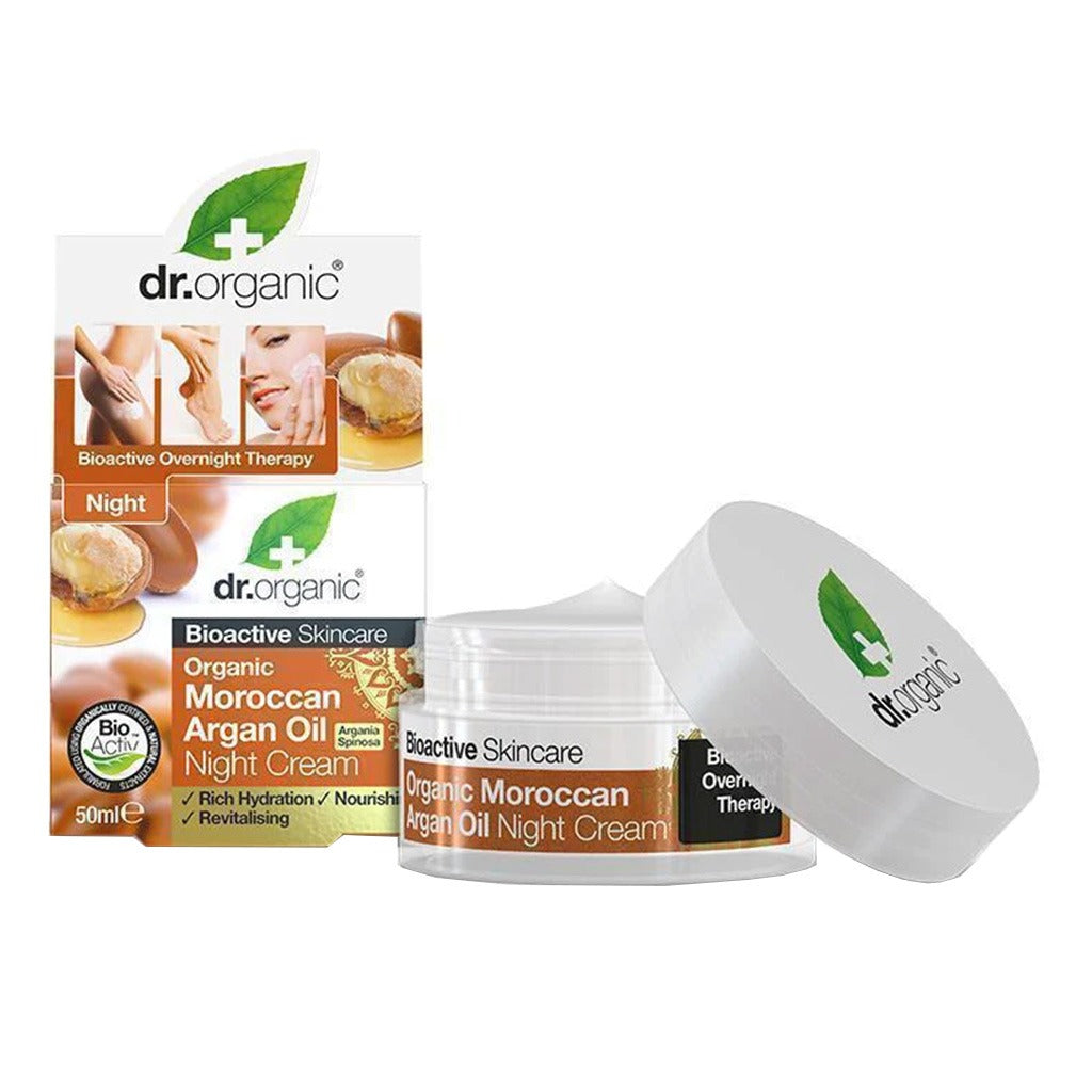 Dr.Organic moroccan argan oil night cream 50 mL - Easy Pharmacy LLC
