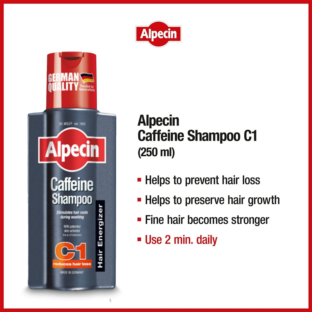 Dr.Wolff Alpecin Caffeine Shampoo 250 mL - Easy Pharmacy LLC