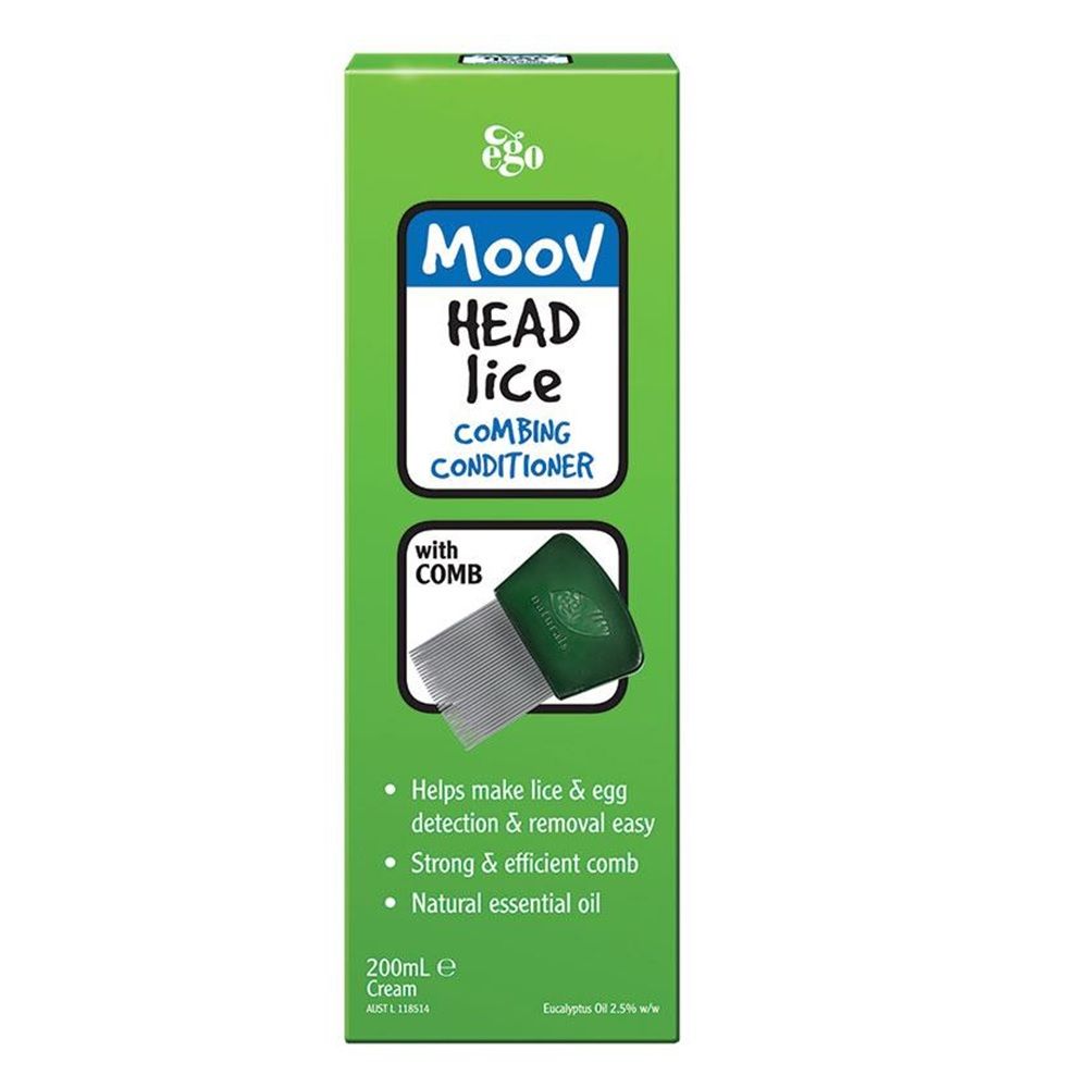 Ego Moov Head Lice Combing Conditioner, Lice Treatment Formula With Comb 200ml - Easy Pharmacy LLC