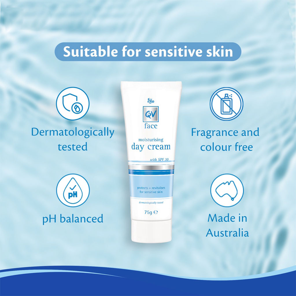 Ego QV Face Moisturizing Day Cream With SPF 30, 75g - Easy Pharmacy LLC