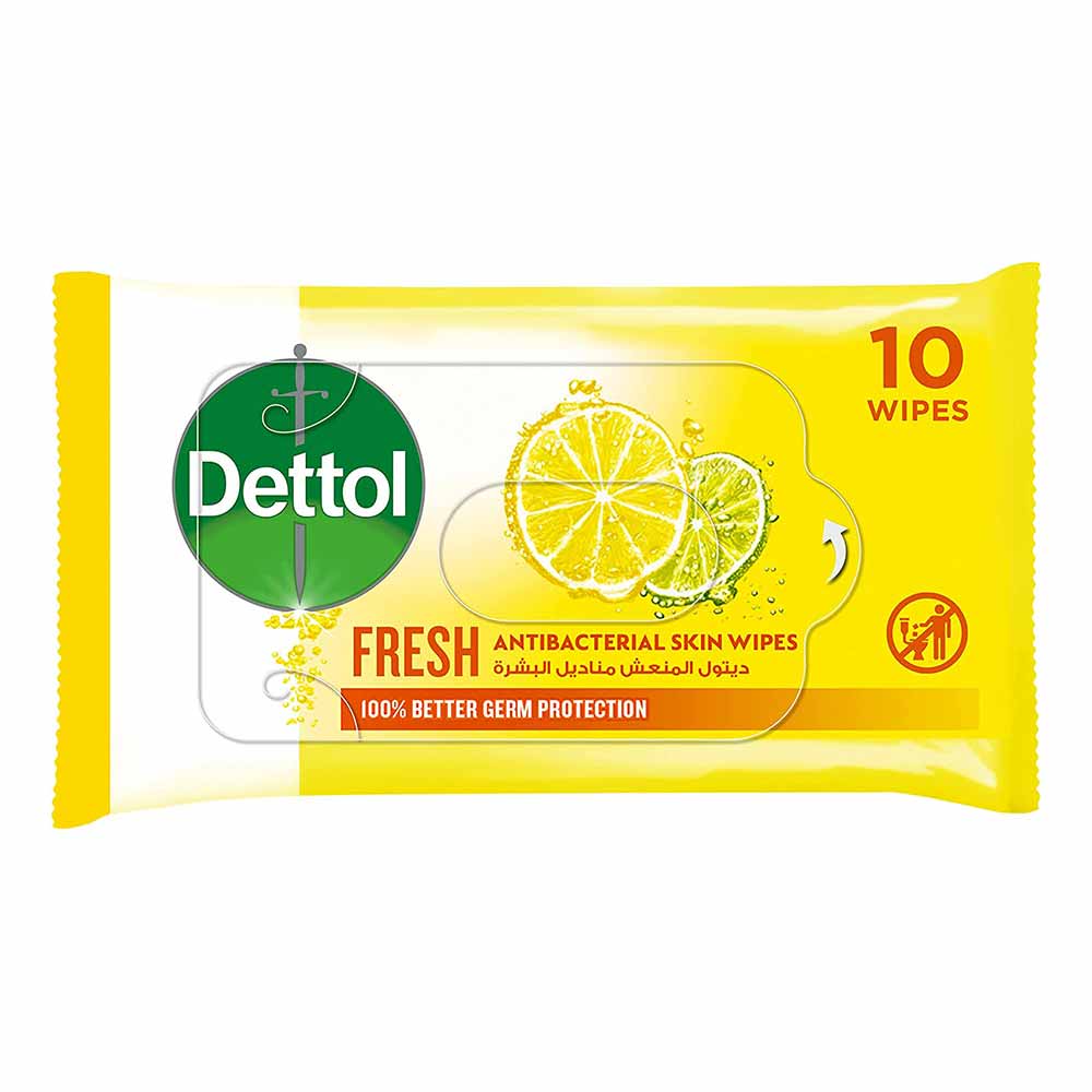 Dettol Fresh Anti-Bacterial Skin Wipes 10's - Easy Pharmacy LLC