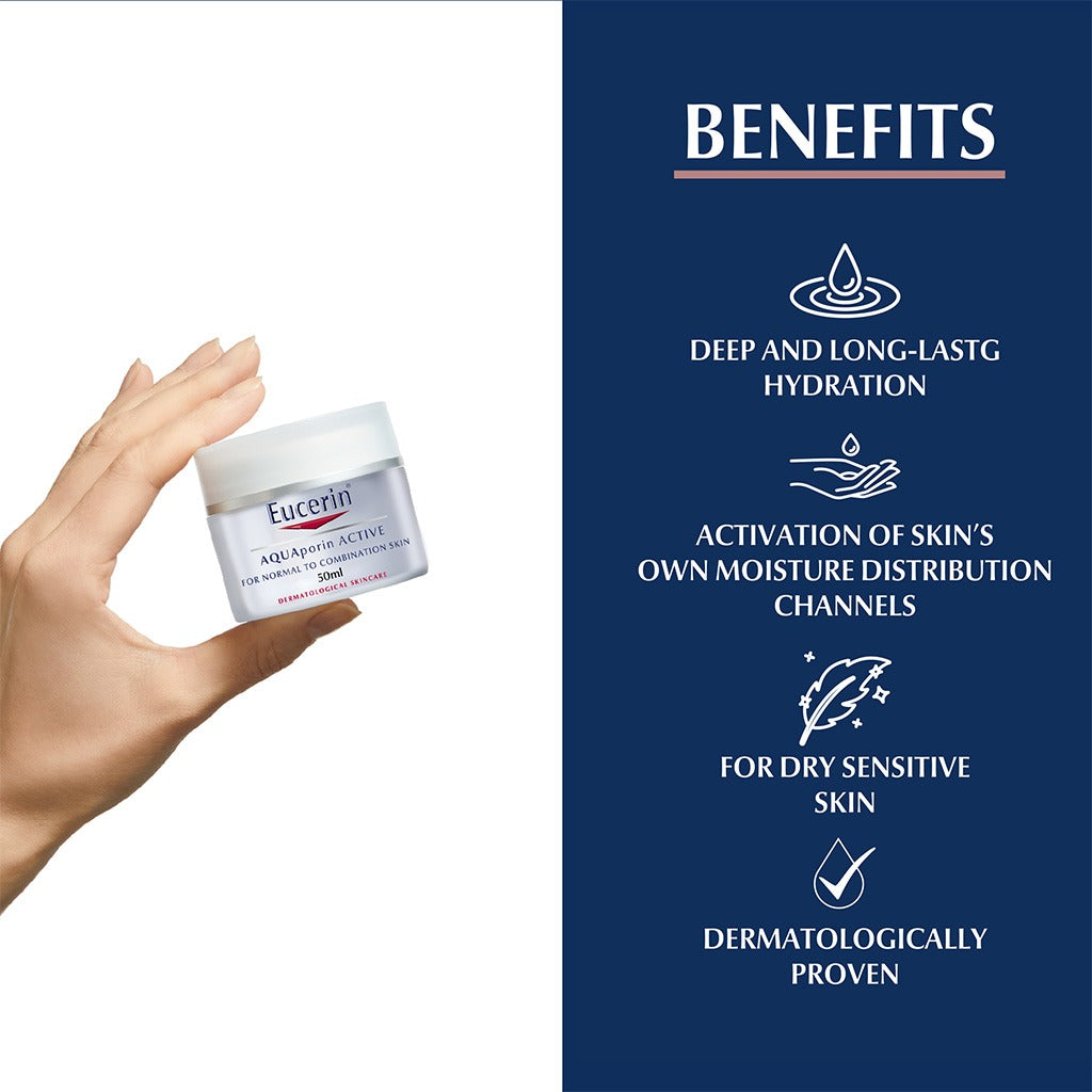 Eucerin Aquaporin Active Light Moisturizer Cream For Normal To Combination Skin 50ml - Easy Pharmacy LLC