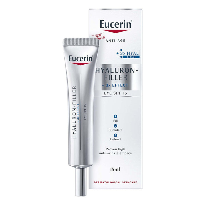 Eucerin Hyaluron-Filler 3x Effect Anti-Wrinkle SPF15 Eye Cream 15ml - Easy Pharmacy LLC