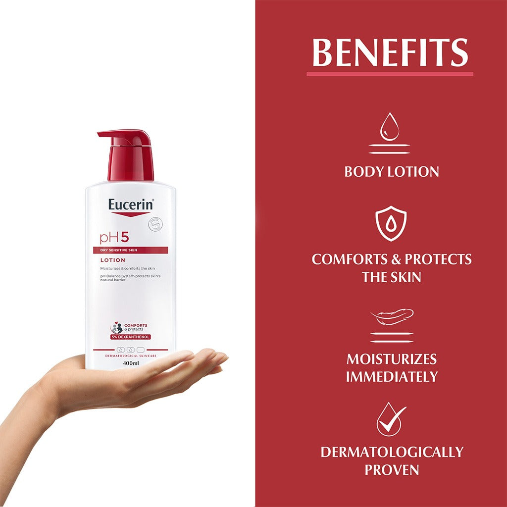 Eucerin pH5 Skin Protection Moisturizing Body Lotion For Allergy-prone, Dry & Sensitive Skin 400ml - Easy Pharmacy LLC