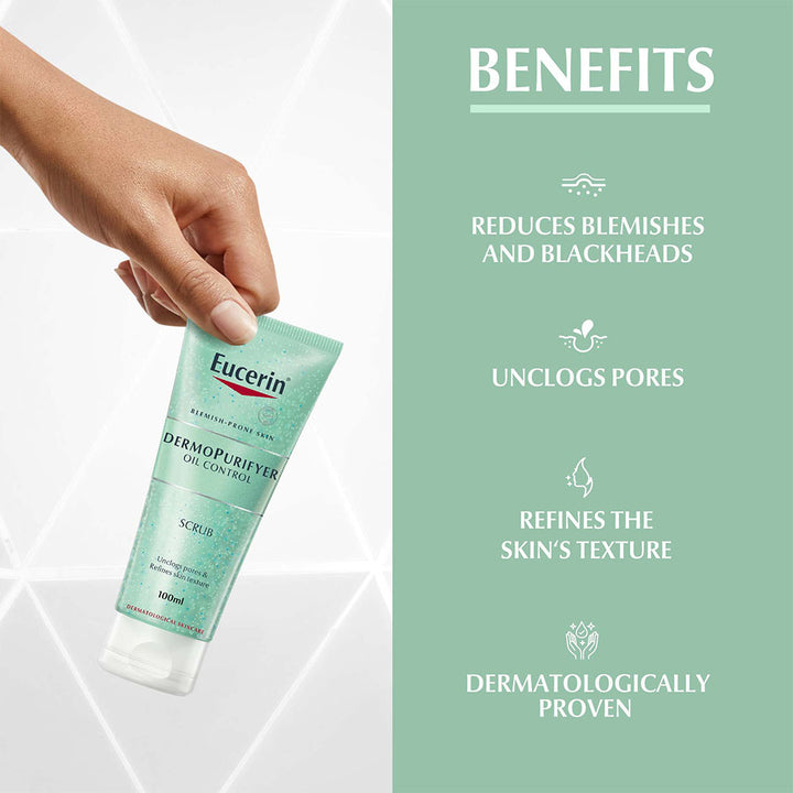Eucerin Dermo Purifyer Oil Control Scrub For Blemish Prone Skin 100ml - Easy Pharmacy LLC