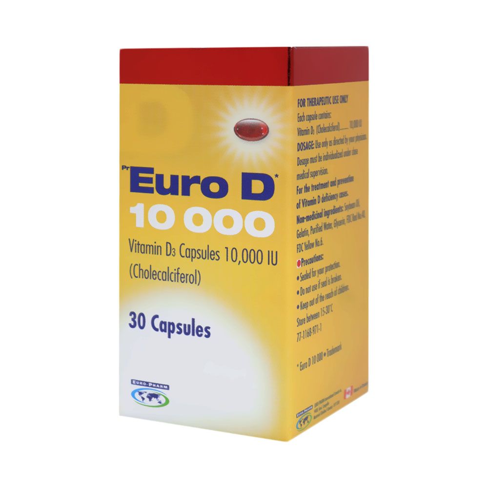 Euro D 10000 IU Capsules 30's - Easy Pharmacy LLC