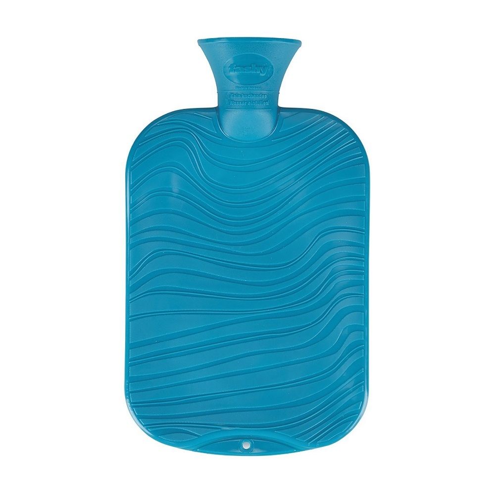 Fashy Hot Water Bag Double Ribbed Wave Blue 2.0 L - Easy Pharmacy LLC