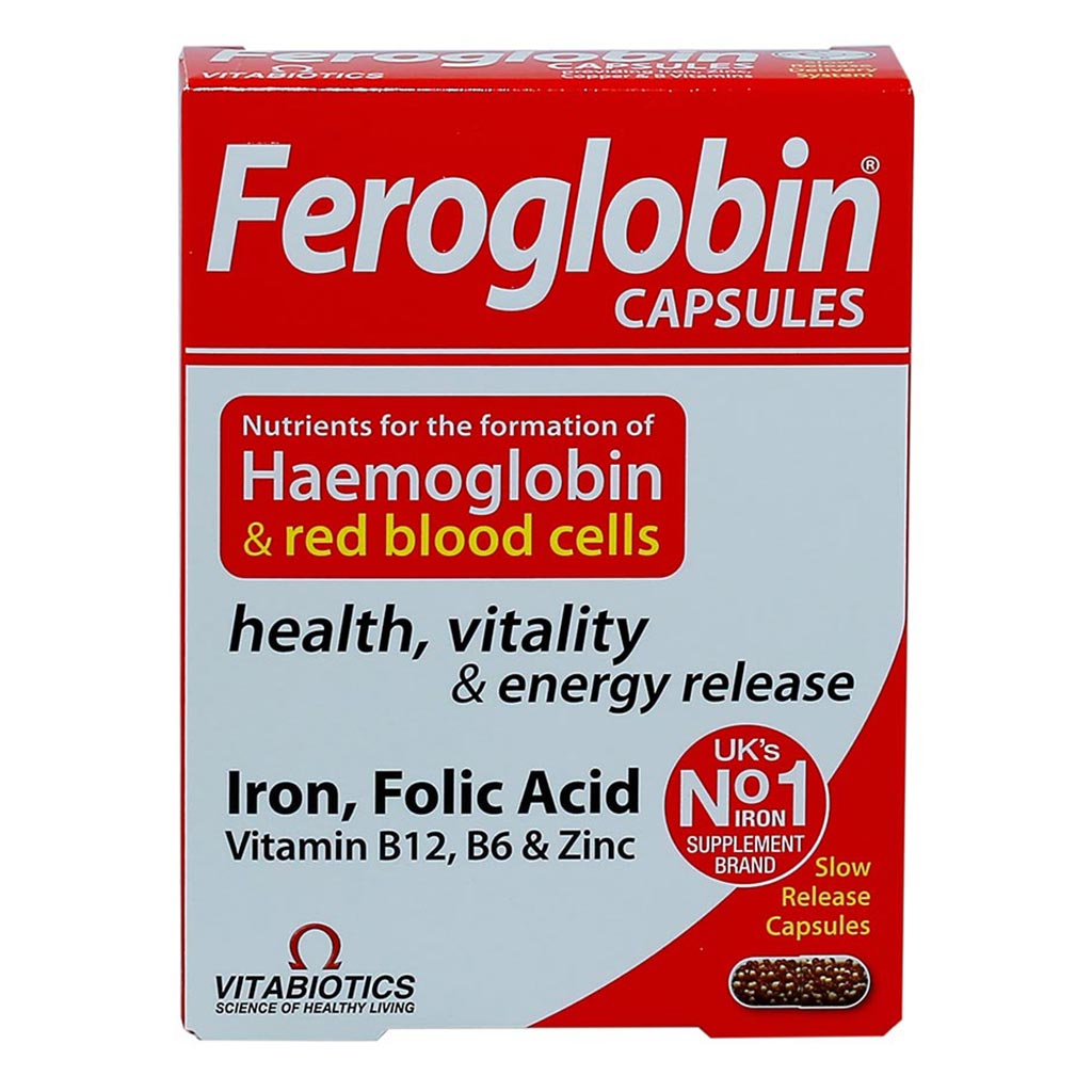 Vitabiotics Feroglobin B12 Capsules With Iron, Folic Acid & Vitamin B12 To Fight Fatigue, Pack of 30's - Easy Pharmacy LLC