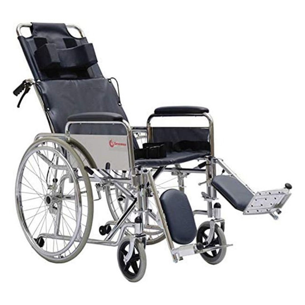Genemax Reclining Wheelchair With Detachable Full Length Padded Armrest 18 GMP-7F - Easy Pharmacy LLC