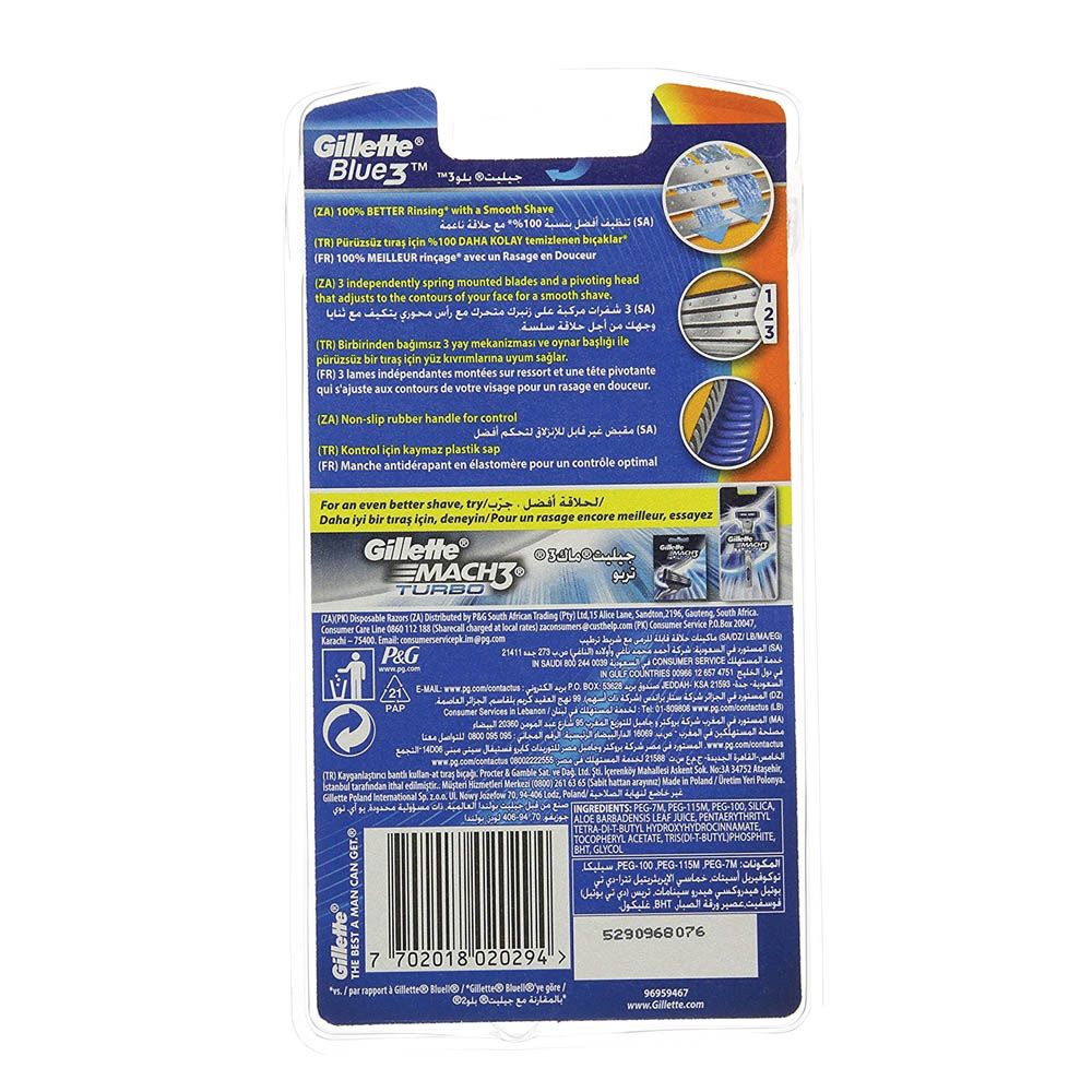 Gillette Blue 3 Disposable 3's 29027 - Easy Pharmacy LLC