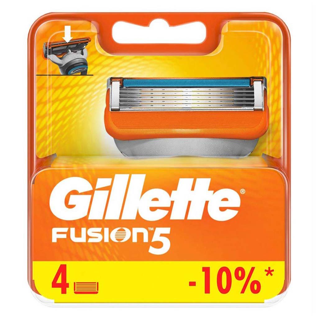 Gillette Fusion 5 Manual Razor Blade Refill For Smooth Long Lasting Shave, Pack of 4's - Easy Pharmacy LLC