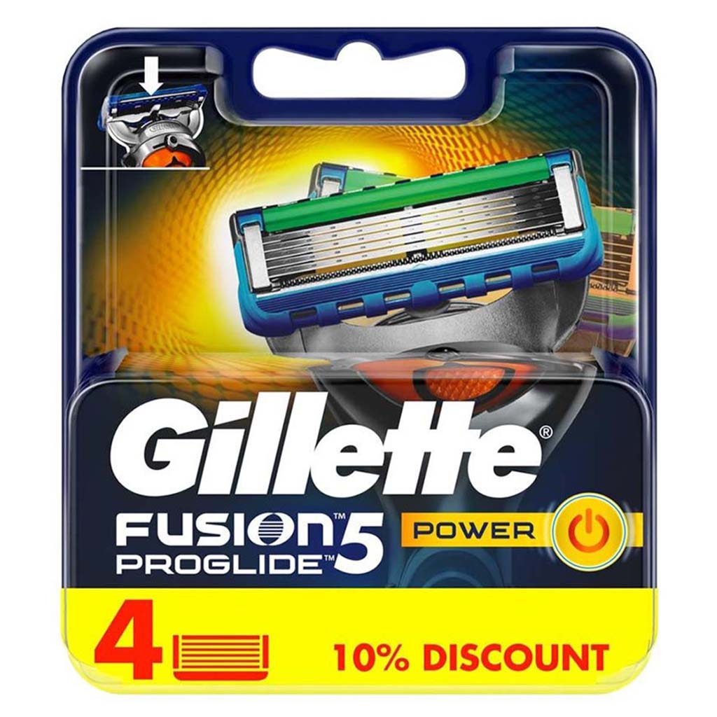 Gillette Fusion 5 ProGlide Power Men's Razor Blades Refills, Pack of 4's - Easy Pharmacy LLC