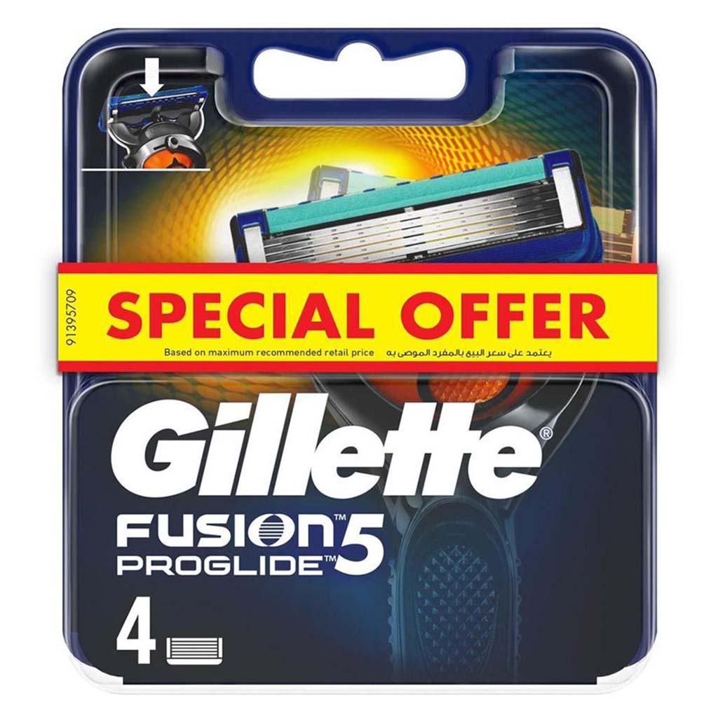 Gillette Fusion 5 ProGlide Men's Manual Razor Blades Refills, Pack of 4's - Easy Pharmacy LLC