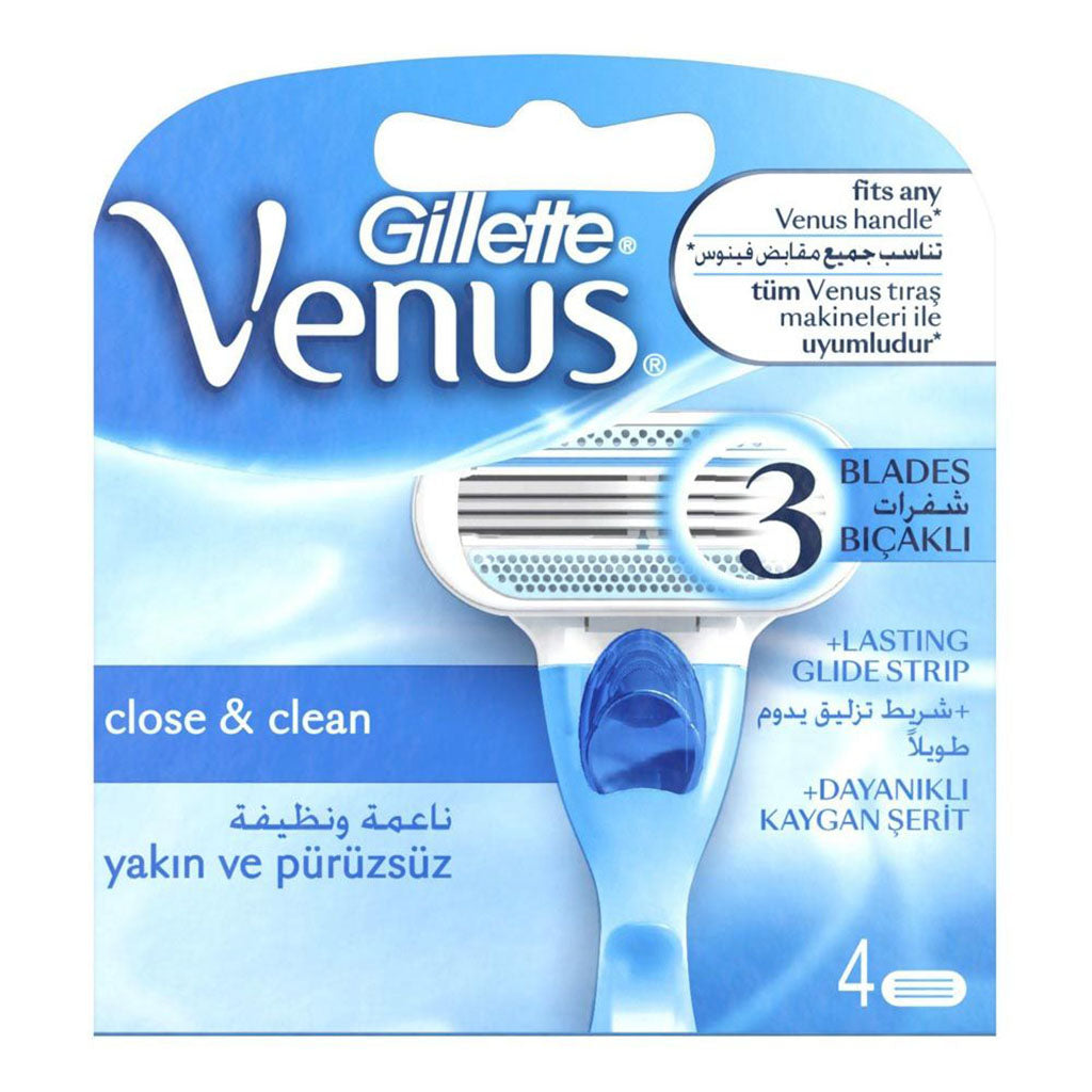 Gillette Venus Passion Close & Clean Women's Razor Blade Refill, Pack of 4's - Easy Pharmacy LLC