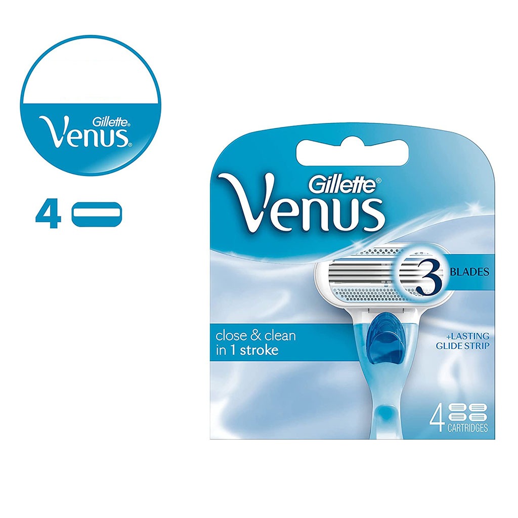 Gillette Venus Passion Close & Clean Women's Razor Blade Refill, Pack of 4's - Easy Pharmacy LLC