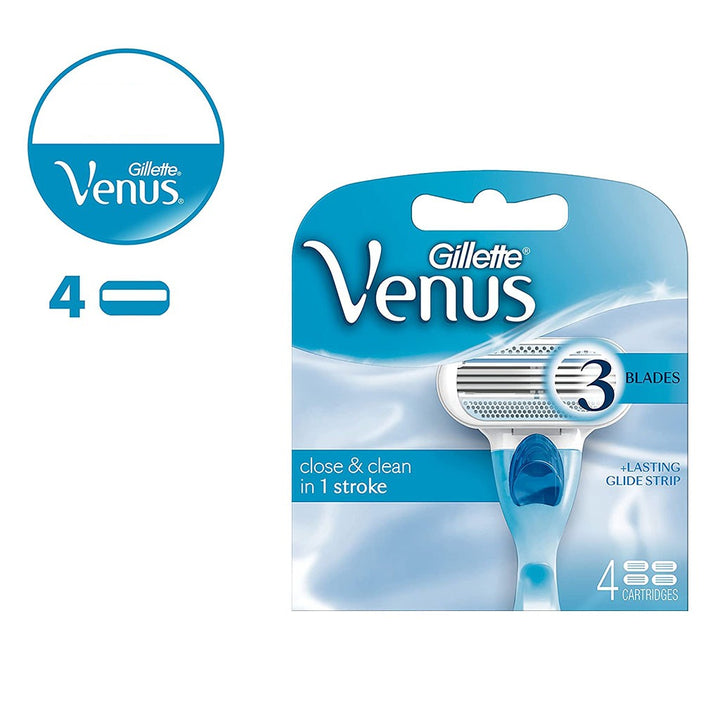 Gillette Venus Passion Close & Clean Women's Razor Blade Refill, Pack of 4's - Easy Pharmacy LLC