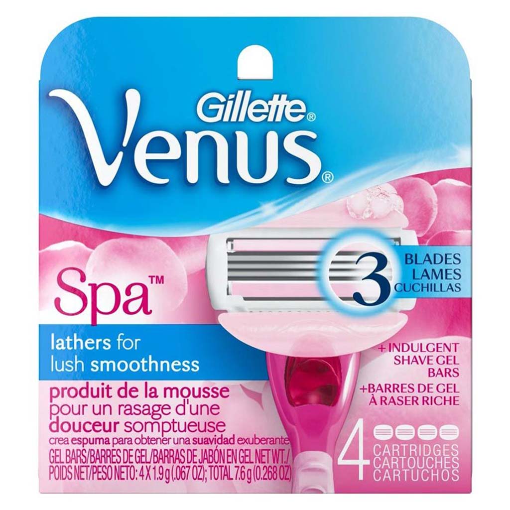 Gillette Venus Spa Breeze Women's Razor Blade Refills, Pack of 4's - Easy Pharmacy LLC