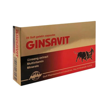 Ginsavit Soft Gelatin Capsules for Energy & Vitality, 24 Capsules