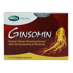 Mega Ginsomin Capsules 30’s – Daily Multinutrient Supplement with Ginseng for Energy & Wellness Support