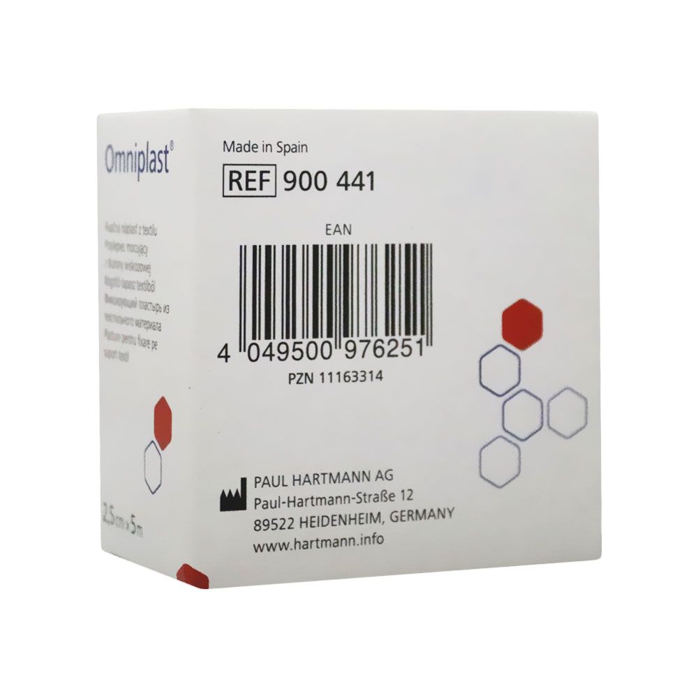 Hartmann Omniplast Plaster 2.5 cm x 5 m 1's - Easy Pharmacy LLC